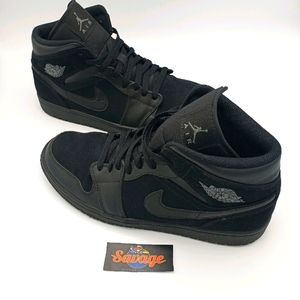 Jordan Retro 1 Mid Triple Black